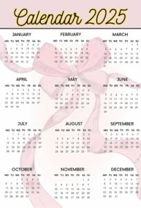 Beautiful Printable Calendar 2025