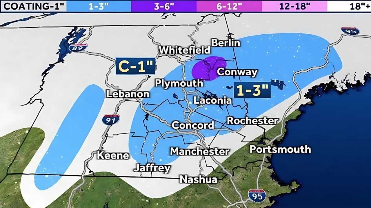 Wmur Weather: Heavy Snowfall Expected in New Hampshire Starting Sunday Afternoon